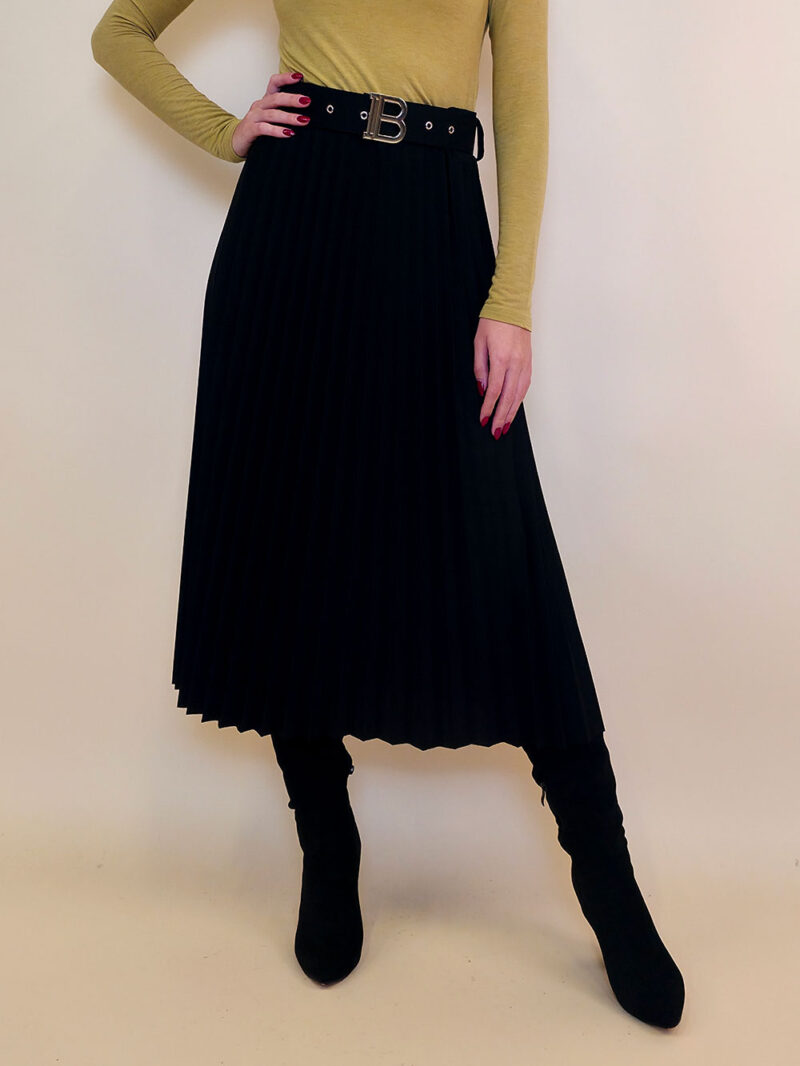 Suknja 32 Winona -  scuba UN plisse - black
