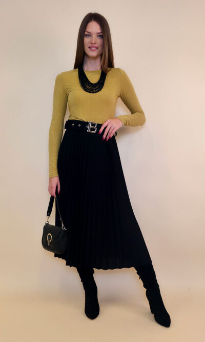 Suknja 32 Winona -  scuba UN plisse - black