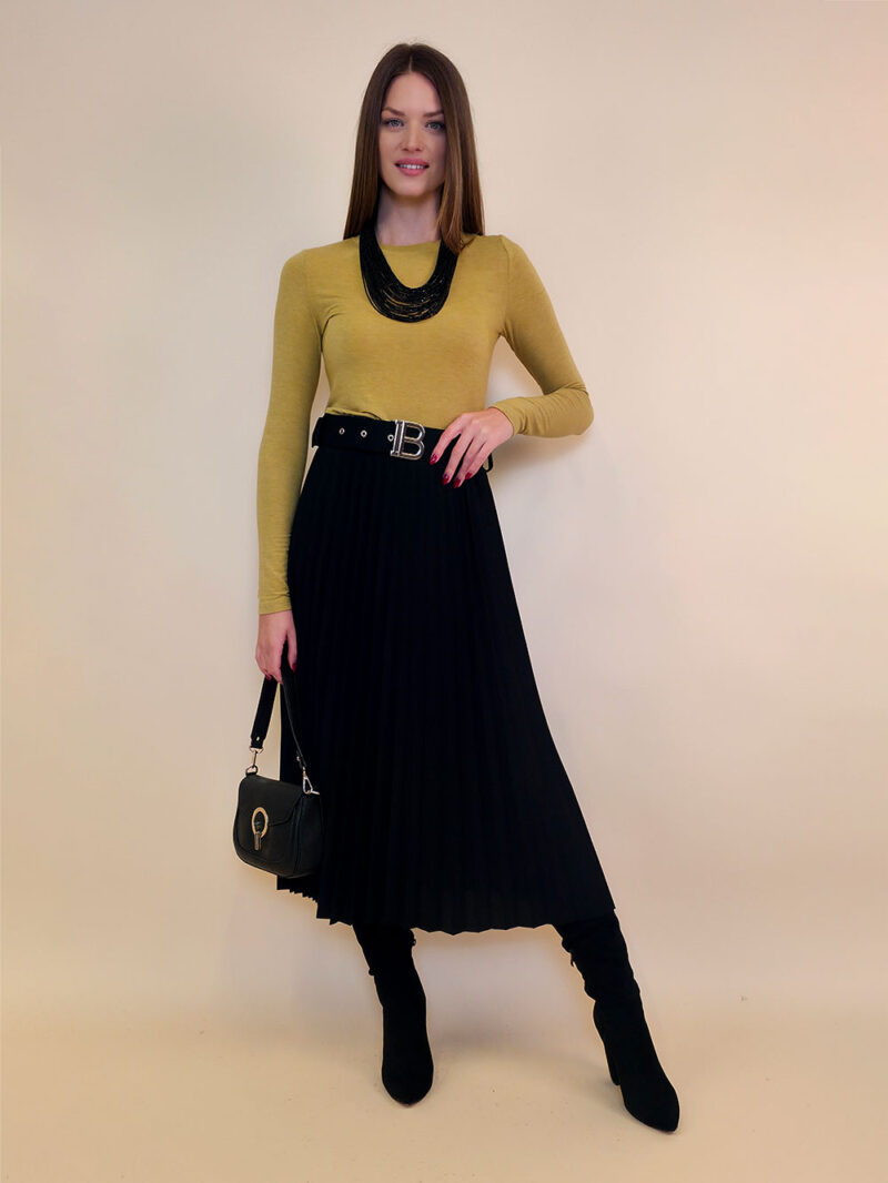 Suknja 32 Winona -  scuba UN plisse - black
