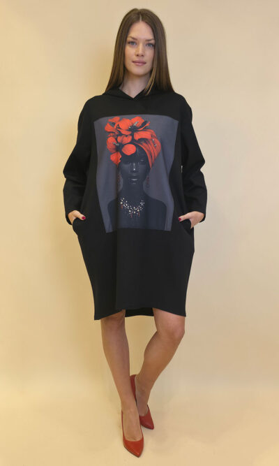 Haljina 52 El Hood PR - black - Red Turban