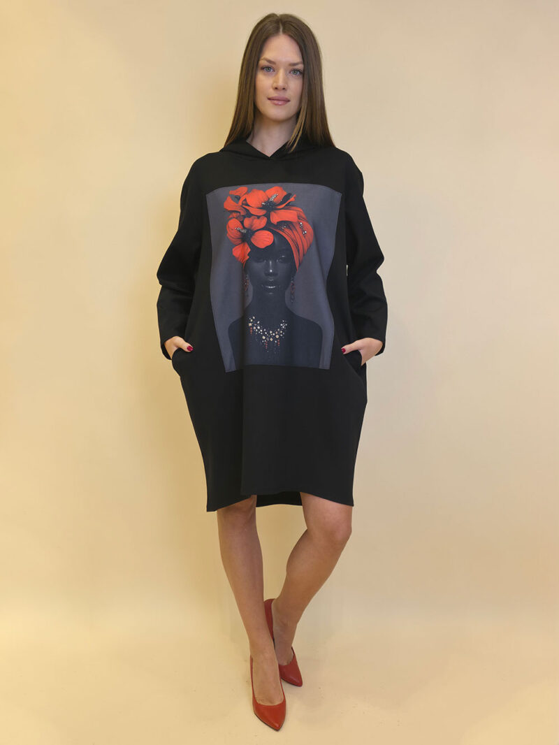 Haljina 52 El Hood PR - black - Red Turban