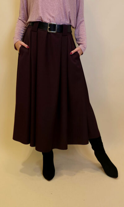 Suknja+remen 56 Memphis - burgundy