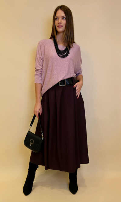 Suknja+remen 56 Memphis - burgundy