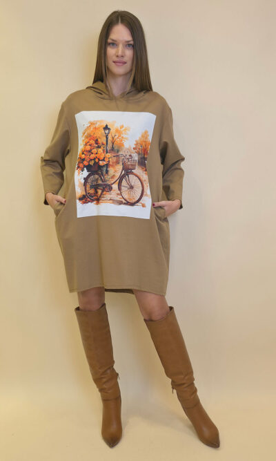 Haljina 52 El Hood PR - camel - Autumn bike
