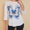 Majica 29 ElSio - viscose - Blue Lace Butterfly