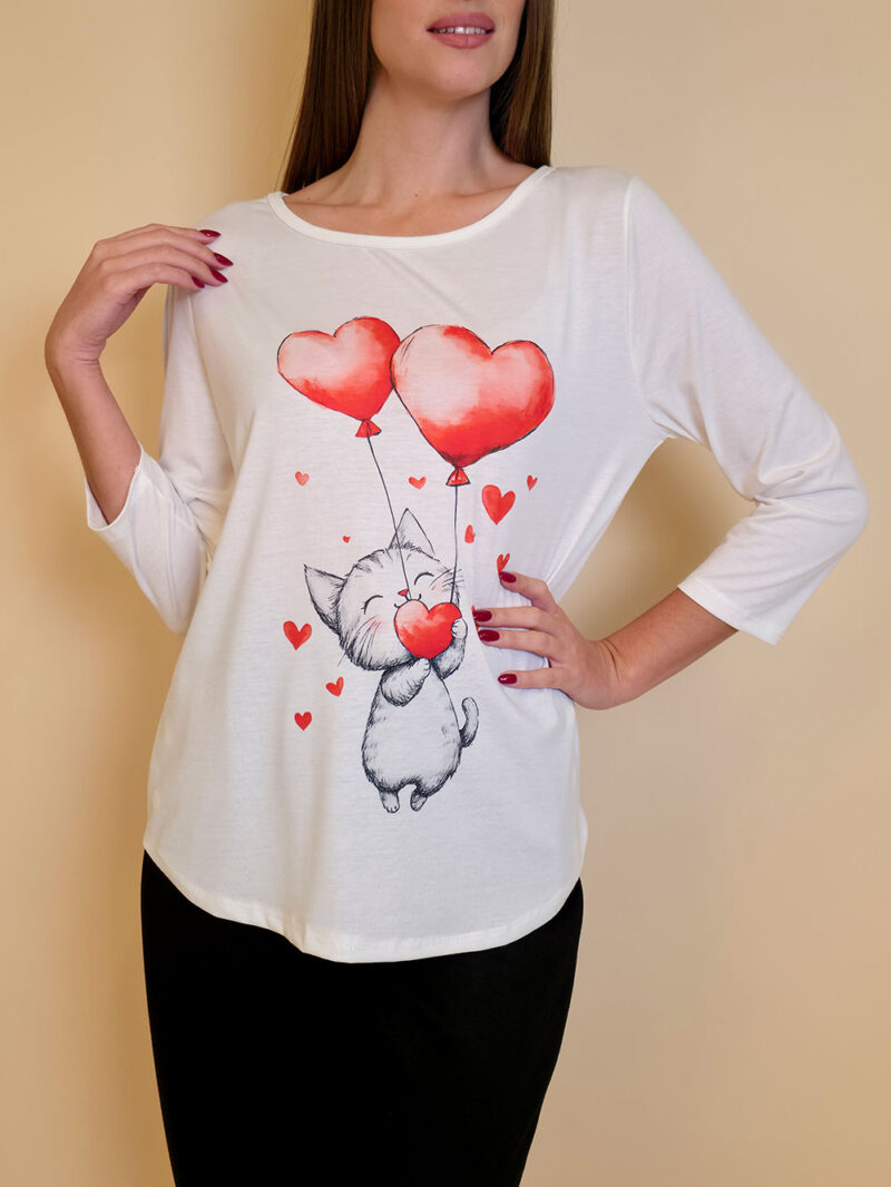 Majica 29 ElSio - viscose - Kitty with Ballons