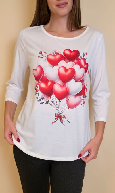 Majica 29 ElSio - viscose - Hearts Ballon