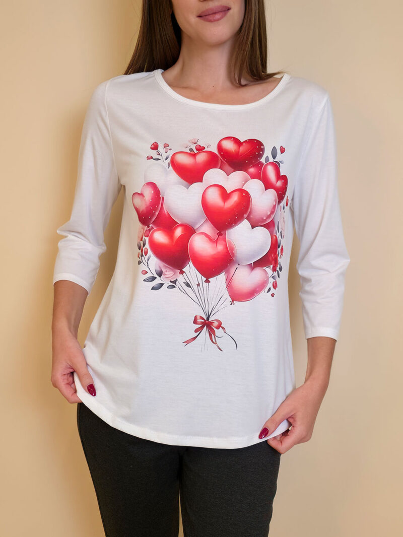 Majica 29 ElSio - viscose - Hearts Ballon