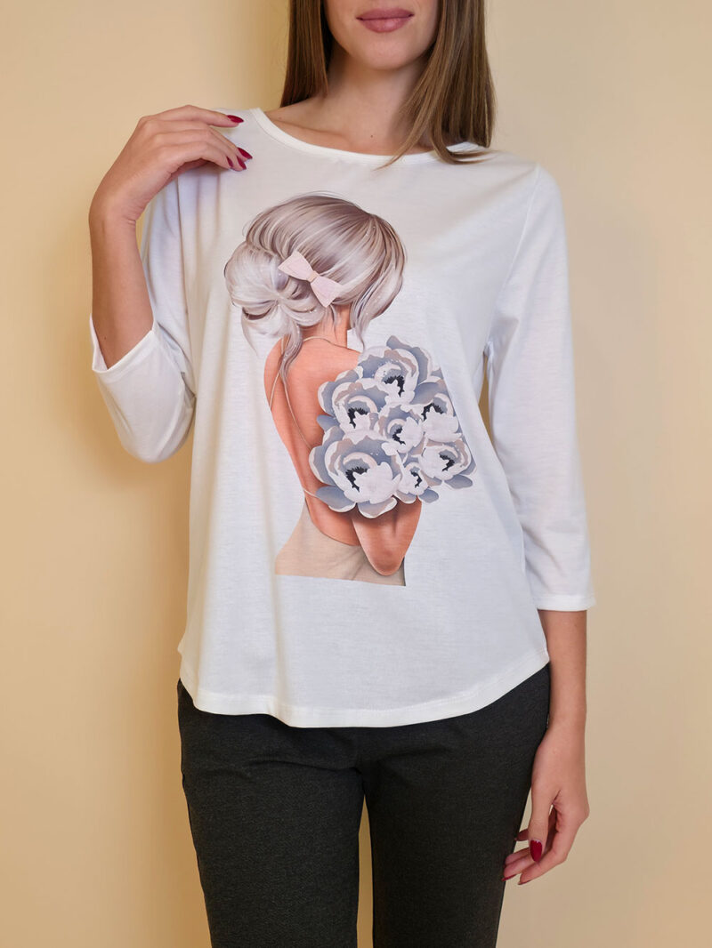 Majica 29 ElSio - viscose - Blonde with Bouqet
