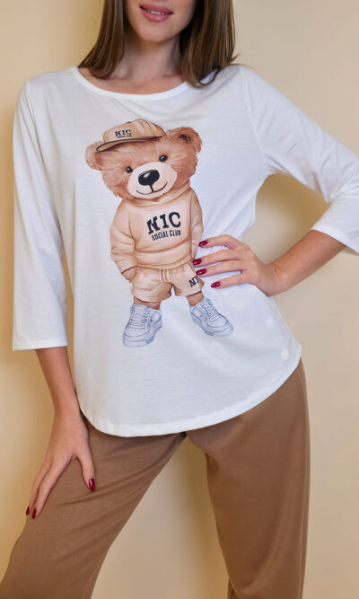 Majica 29 ElSio - viscose - Beige Teddy
