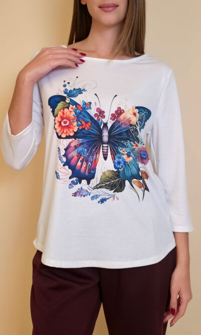 Majica 29 ElSio - viscose - Multicolor Butterfly