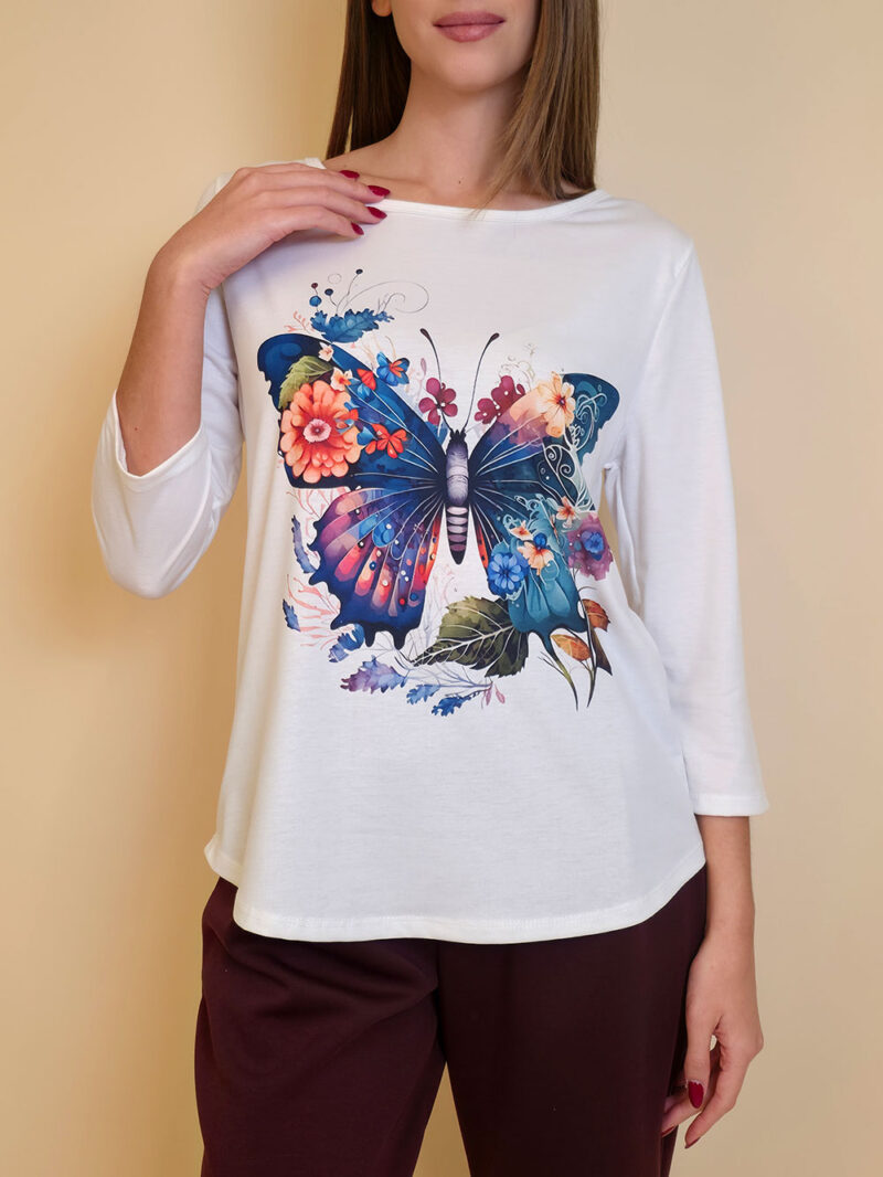 Majica 29 ElSio - viscose - Multicolor Butterfly
