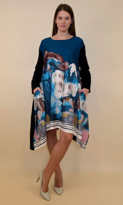 Haljina 47 Odell - felpa/print - Positano ottanio