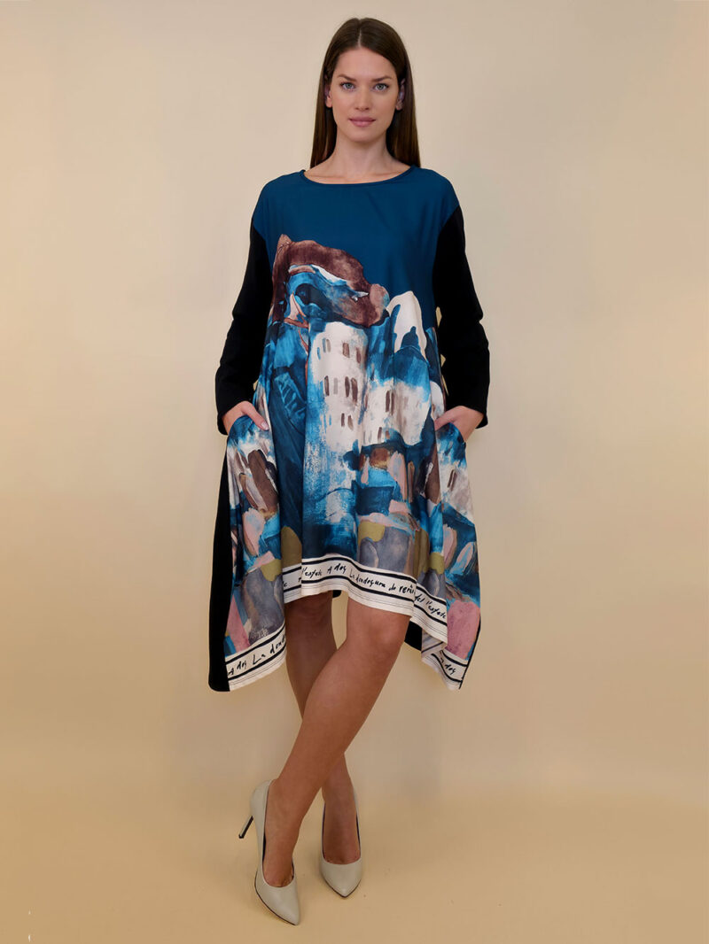 Haljina 47 Odell - felpa/print - Positano ottanio