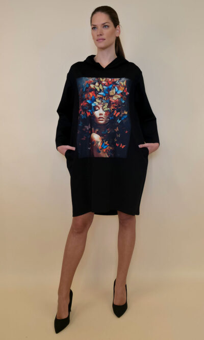 Haljina 52 El Hood PR - black - Leptiri u kosi
