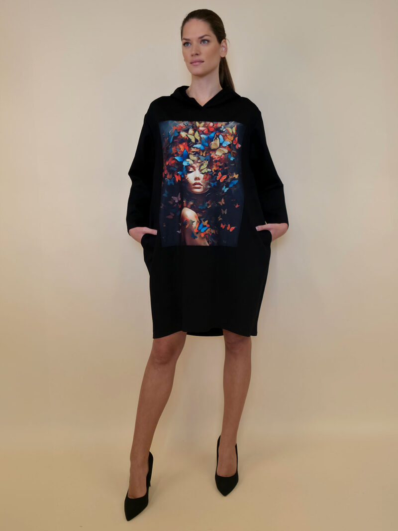 Haljina 52 El Hood PR - black - Leptiri u kosi