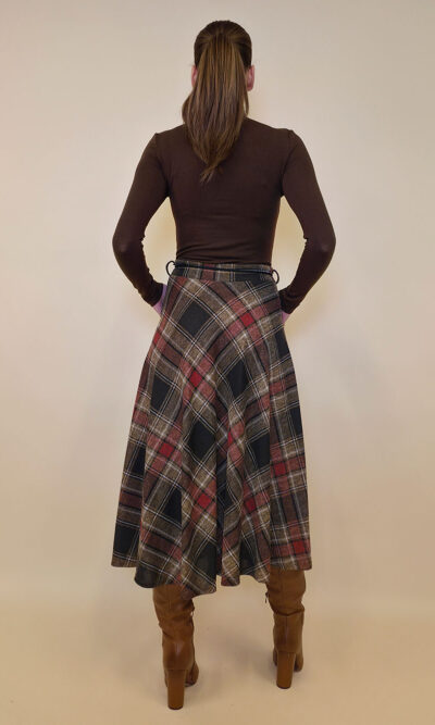 Suknja 34 Tahoe - jersey print tartan kocka - brown