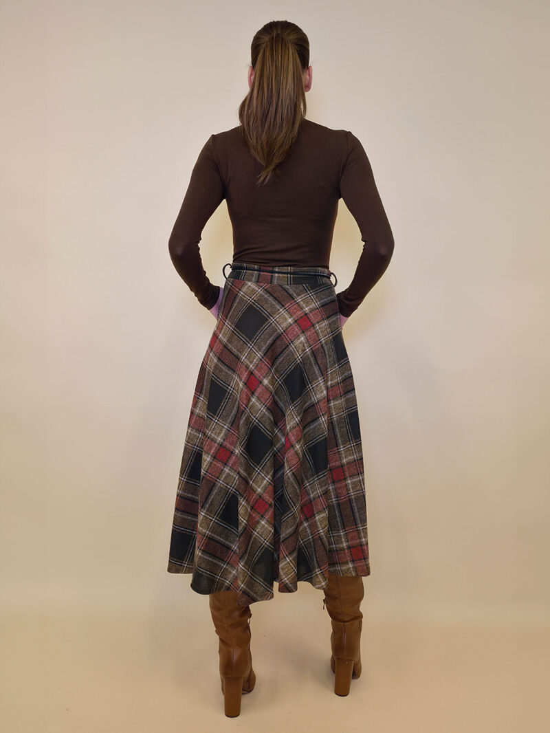 Suknja 34 Tahoe - jersey print tartan kocka - brown