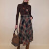 Suknja 34 Tahoe - jersey print tartan kocka - brown