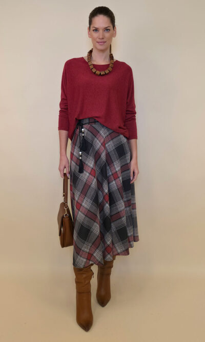 Suknja 34 Tahoe - jersey print tartan kocka - fango