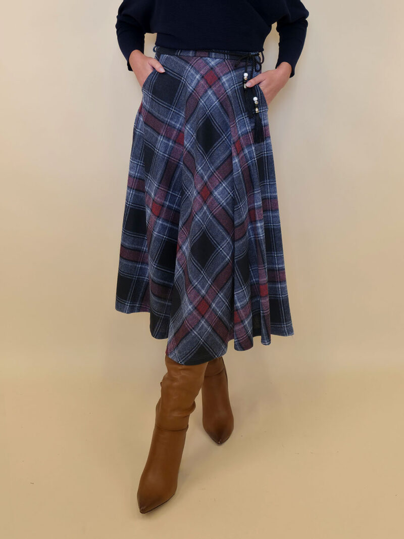 Suknja 34 Tahoe - jersey print tartan kocka - jeans