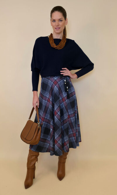Suknja 34 Tahoe - jersey print tartan kocka - jeans