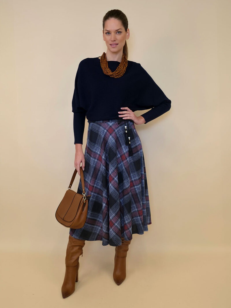 Suknja 34 Tahoe - jersey print tartan kocka - jeans