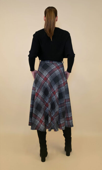 Suknja 34 Tahoe - jersey print tartan kocka - grey