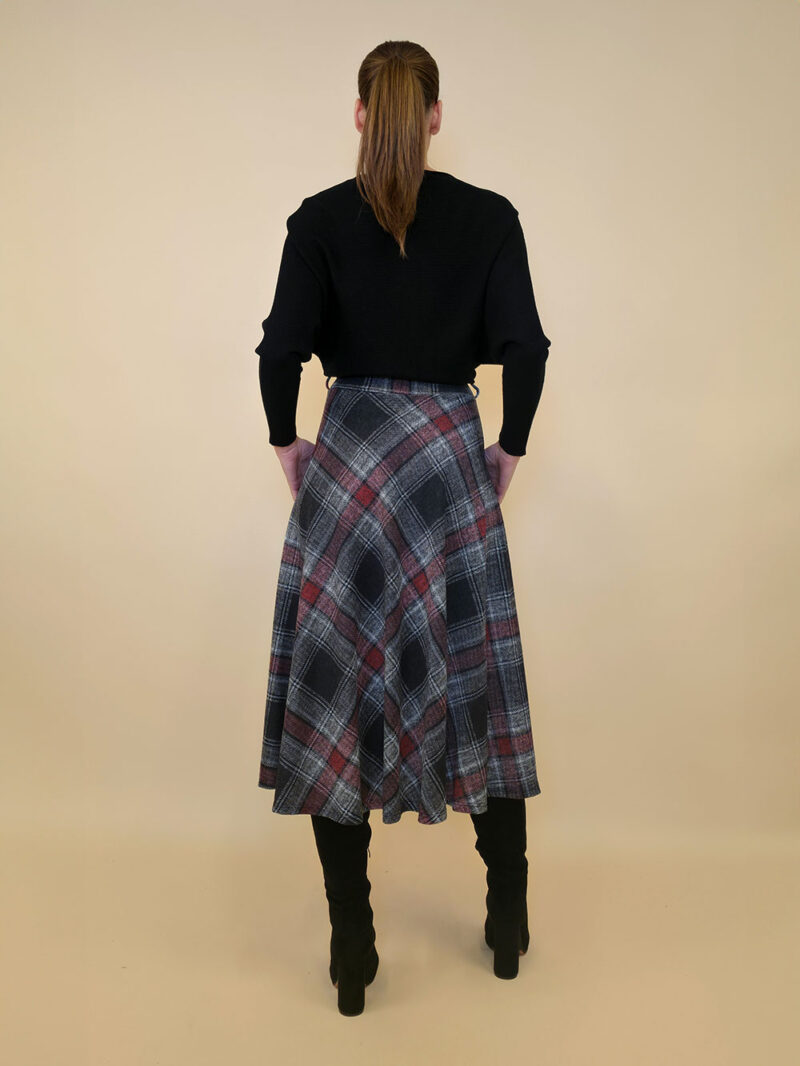 Suknja 34 Tahoe - jersey print tartan kocka - grey