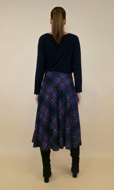 Suknja 34 Tahoe - jersey print tartan kocka - navy