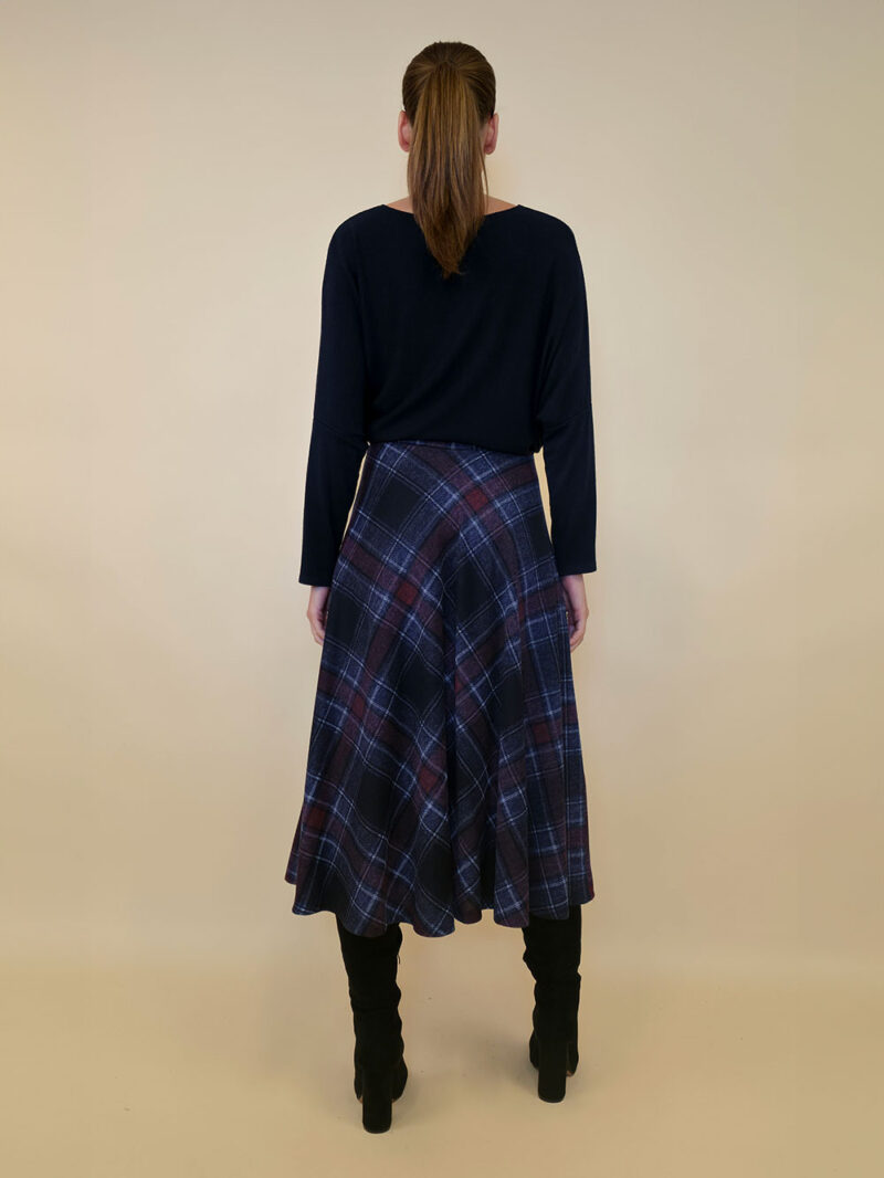 Suknja 34 Tahoe - jersey print tartan kocka - navy