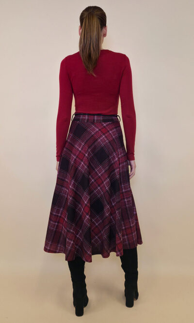 Suknja 34 Tahoe - jersey print tartan kocka - burgundy