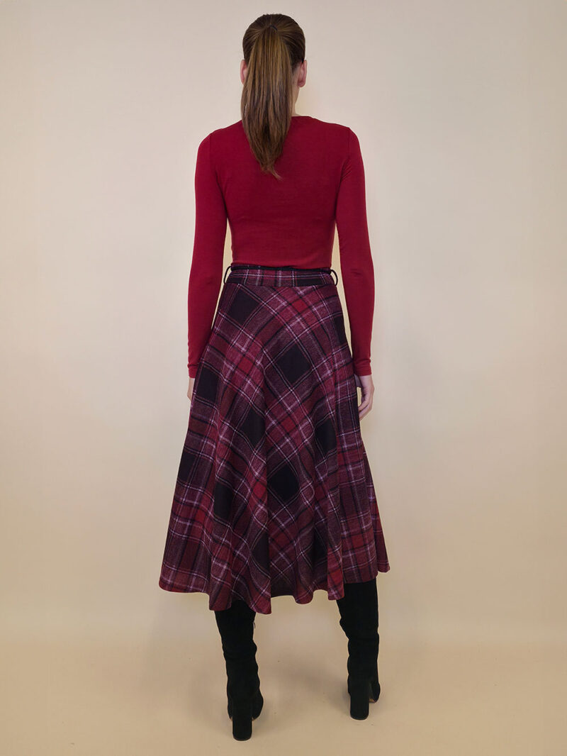 Suknja 34 Tahoe - jersey print tartan kocka - burgundy