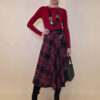 Suknja 34 Tahoe - jersey print tartan kocka - burgundy