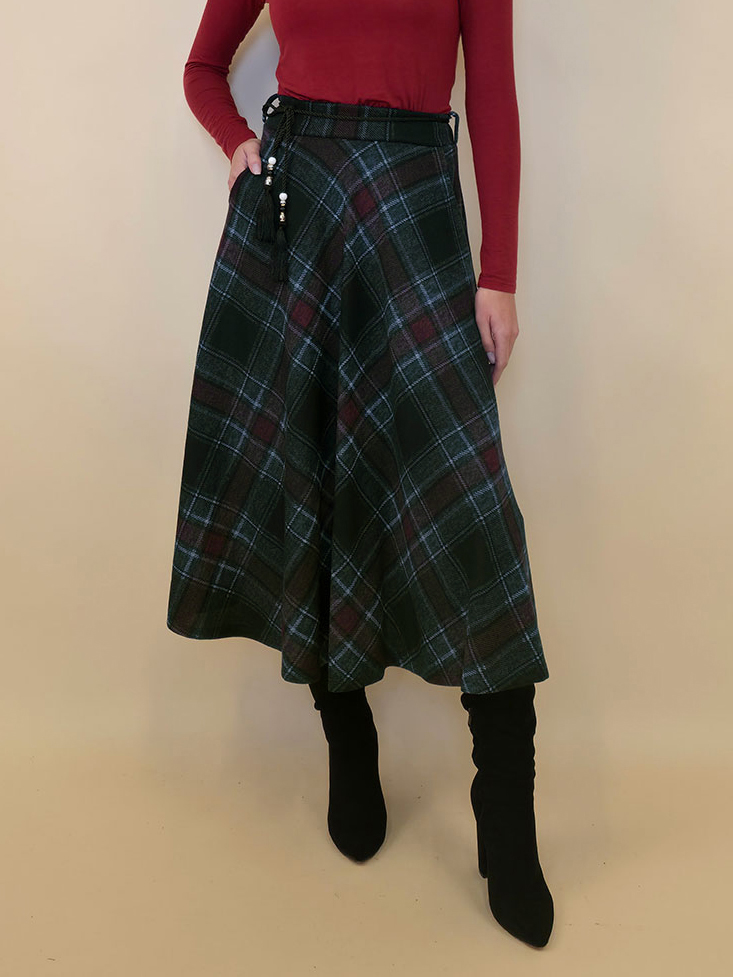 Suknja 34 Tahoe - jersey print tartan - b.green