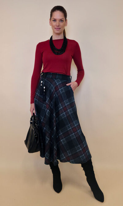 Suknja 34 Tahoe - jersey print tartan kocka - b.green