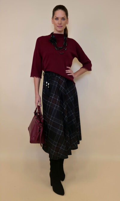 Suknja 34 Tahoe - jersey print tartan kocka - black