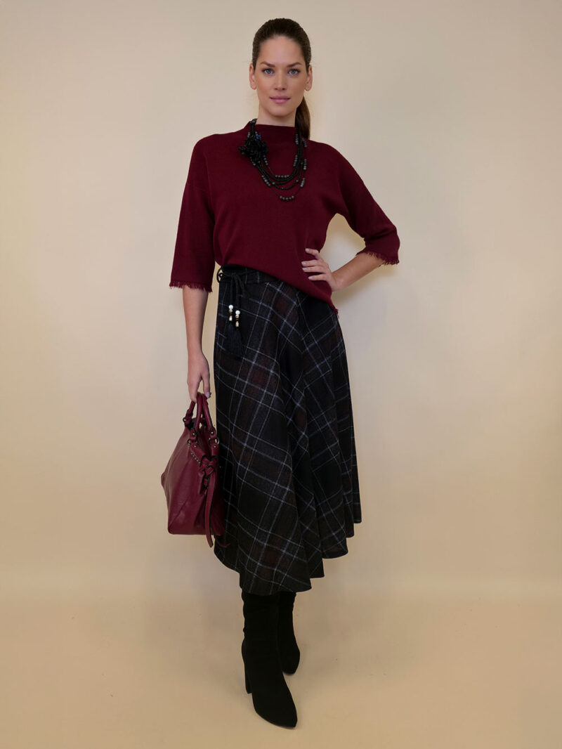 Suknja 34 Tahoe - jersey print tartan kocka - black