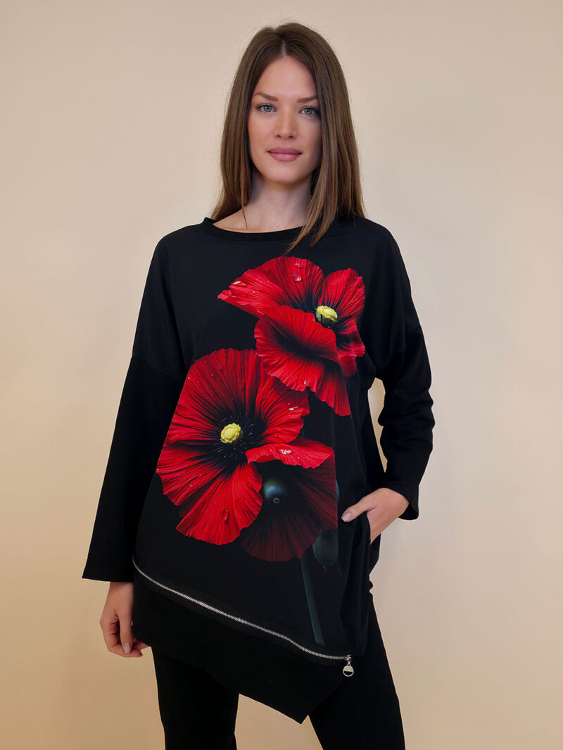 Haljina 40 Bonnie - felpa - Red Flower Duo