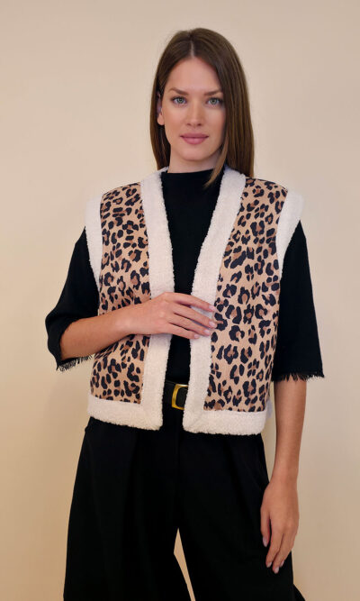 Jakna 52 Loris - ecco krzno leopard