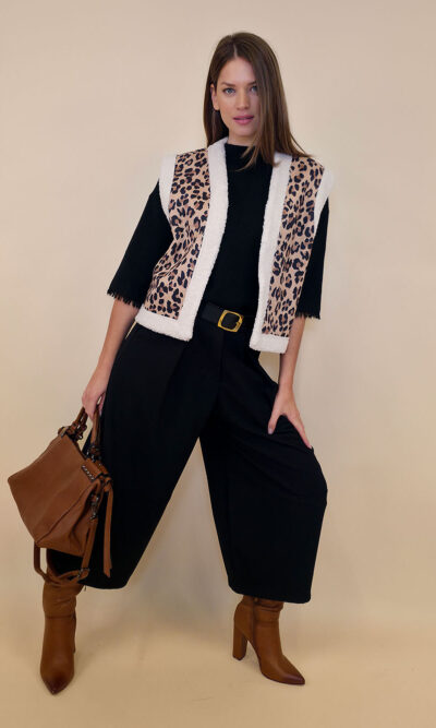 Jakna 52 Loris - ecco krzno leopard