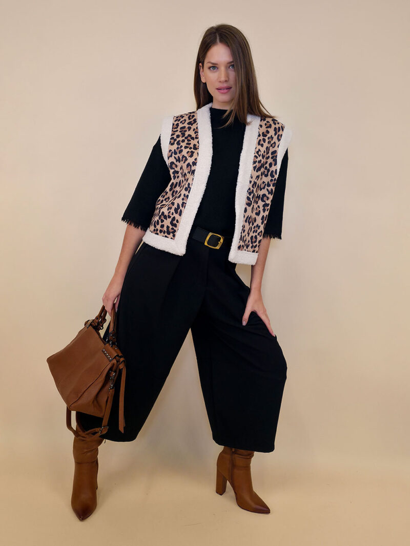 Jakna 52 Loris - ecco krzno leopard