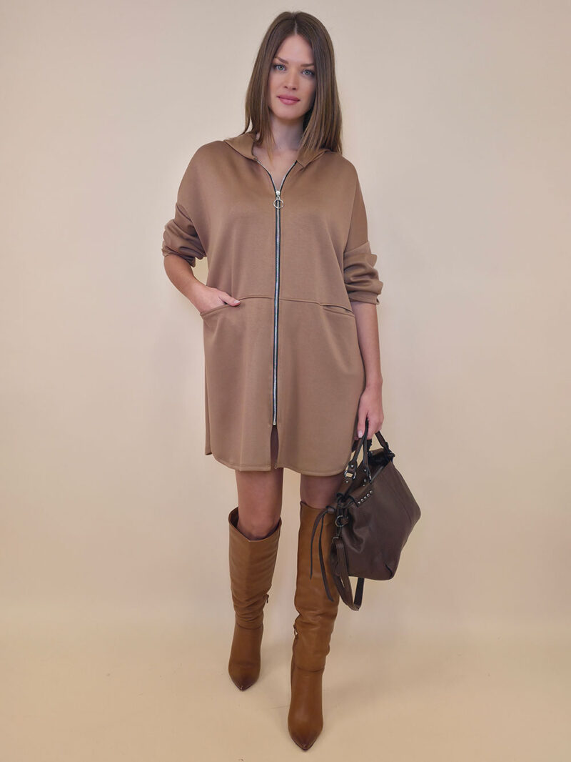 Haljina 52 Omaha - jersey UN cif/hood - camel