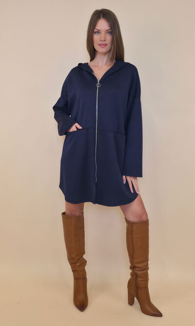 Haljina 52 Omaha - jersey UN cif/hood - navy