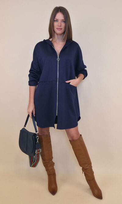 Haljina 52 Omaha - jersey UN cif/hood - navy