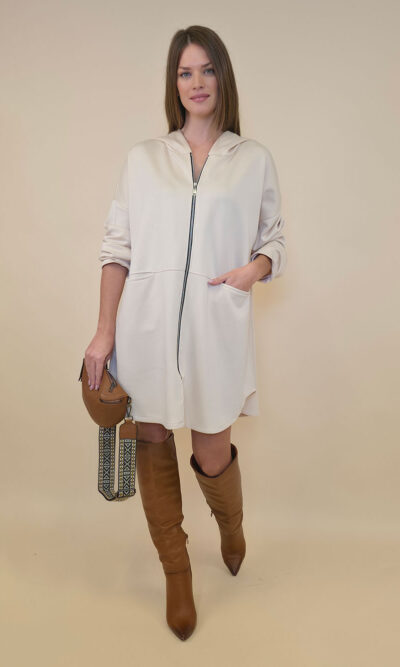 Haljina 52 Omaha - jersey UN cif/hood - beige