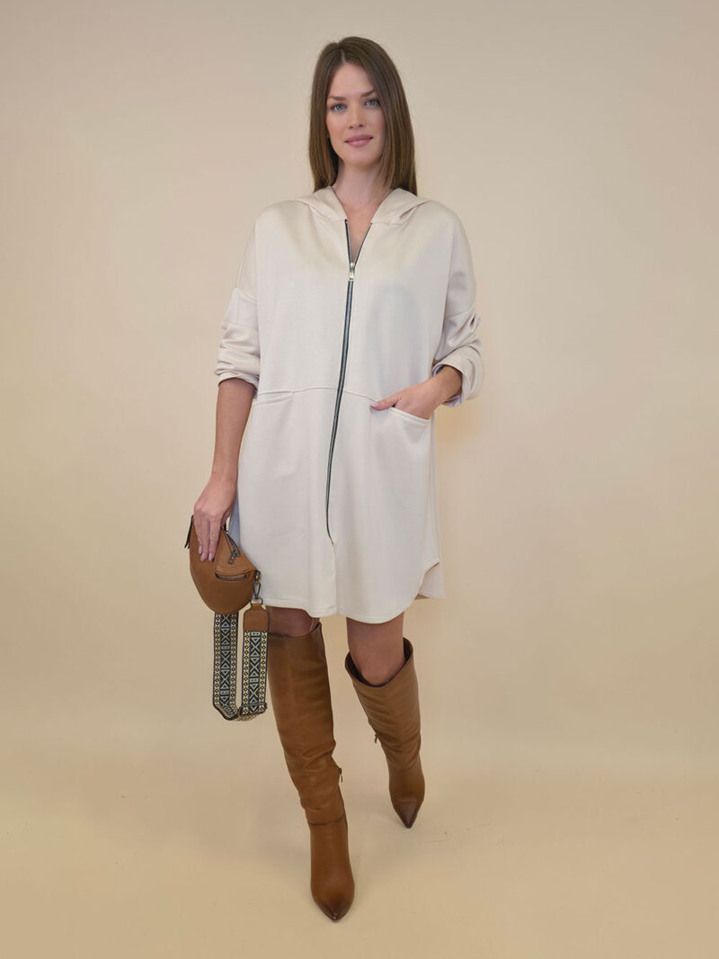 Haljina 52 Omaha - jersey UN cif/hood - beige