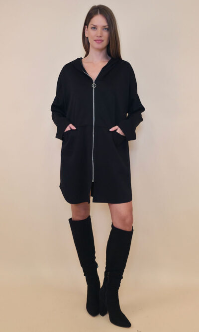 Haljina 52 Omaha - jersey UN cif/hood - black