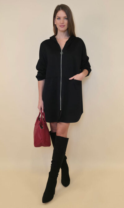 Haljina 52 Omaha - jersey UN cif/hood - black