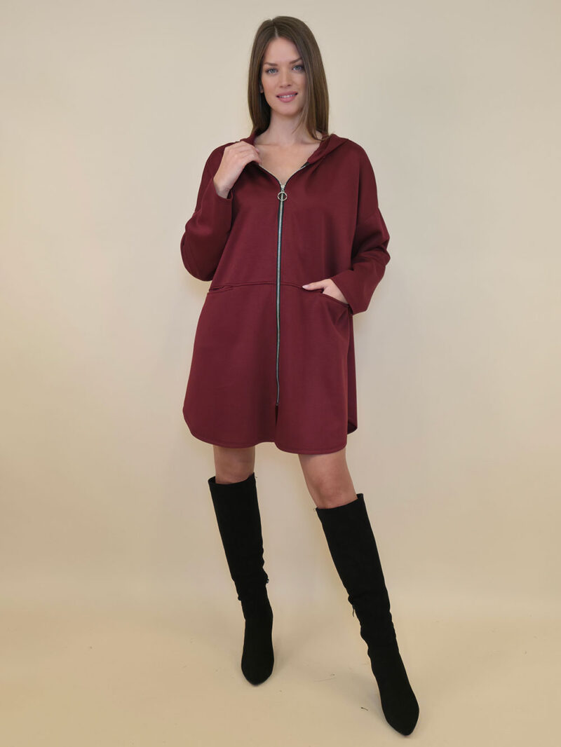Haljina 52 Omaha - jersey UN cif/hood - burgundy